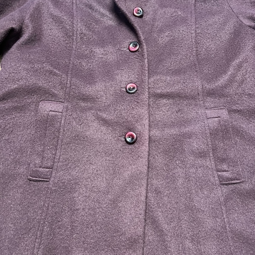 Vintage 1960’s Women’s Purple Plaid Peacoat Sz. XL - Picture 2 of 8